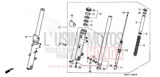 FOURCHETTE AVANT CB1100SF1 de 2001
